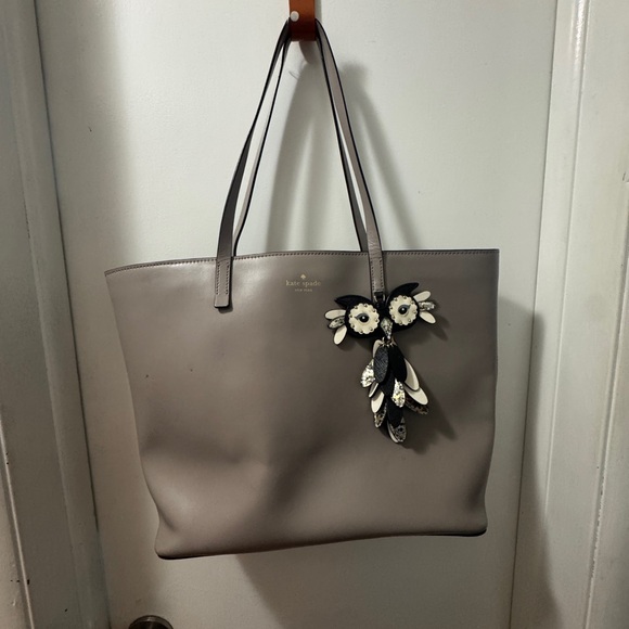 Kate Spade Gray Structured Leather Tote - Picture 1 of 3